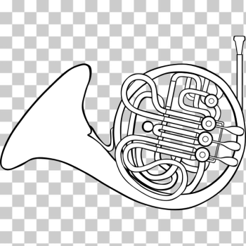 SVG Vector image of French horn SVG Vector image of French horn