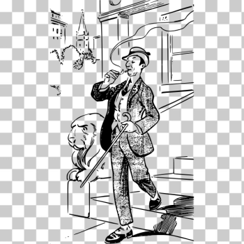 SVG Vector image of man smoking carefree