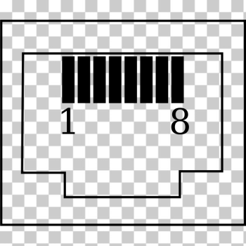 SVG Vector image of RJ45 pin connectorRJ45 with pin numbers