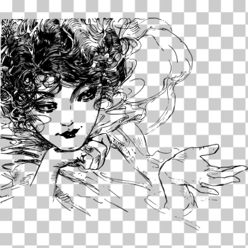 SVG Vector image of wistful lady SVG Vector image of wistful lady