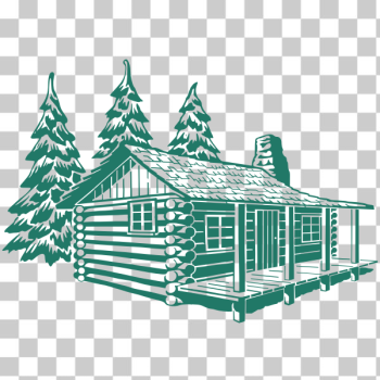 SVG Vector image of wooden cabin house in mountains SVG Vector image of wooden cabin house in mountains