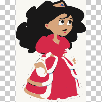 SVG Vector image of young princess in red dress SVG Vector image of young princess in red dress