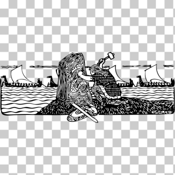 SVG Viking scene vector SVG Viking scene vector