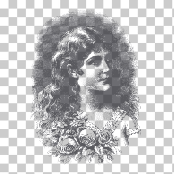 SVG Vintage girl in flowers SVG Vintage girl in flowers
