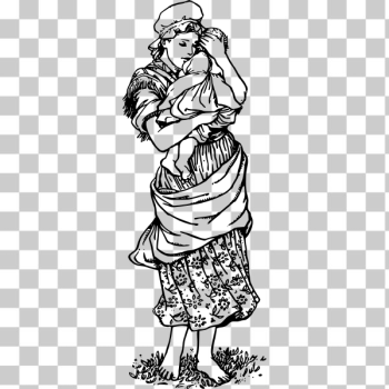 SVG Vintage mother and child SVG Vintage mother and child