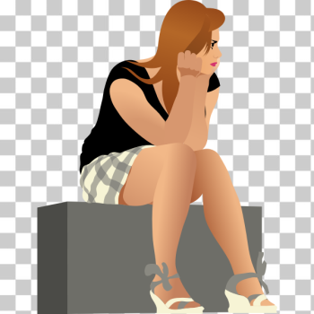 SVG Waiting girl SVG Waiting girl