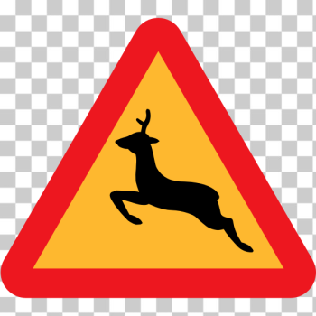 SVG Warning for deer traffic sign vector drawing