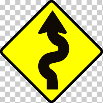 SVG Winding road caution sign vector image