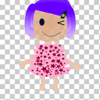 SVG Winking girl in starry dress SVG Winking girl in starry dress