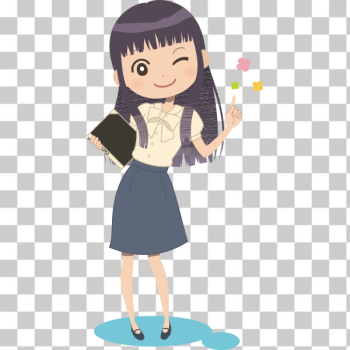 SVG Winking girl with book SVG Winking girl with book