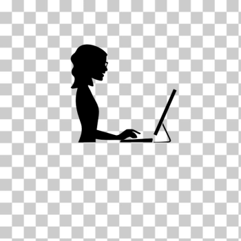 SVG Woman and PC SVG Woman and PC