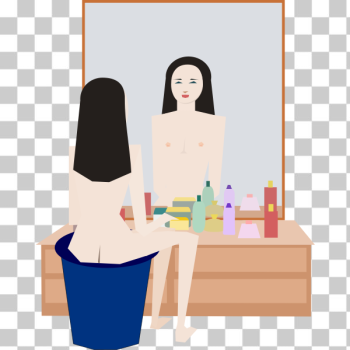 SVG woman by the mirror SVG woman by the mirror