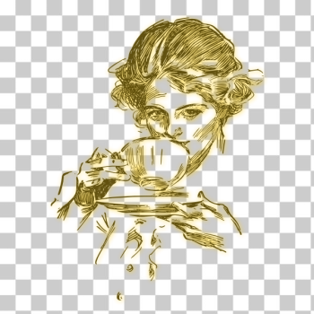 SVG Woman drinking vintage illustration SVG Woman drinking vintage illustration