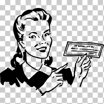 SVG Woman holding check vector image SVG Woman holding check vector image