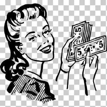 SVG Woman holding money vector graphics SVG Woman holding money vector graphics