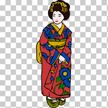 SVG Woman in Kimono Vector Art
