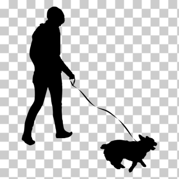 SVG Woman Walking Dog Silhouette