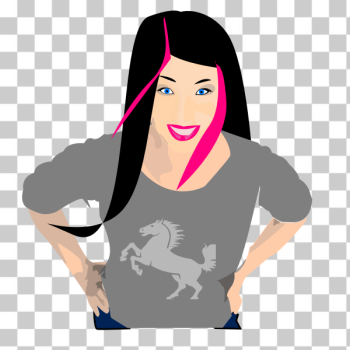 SVG Woman with black and pink hair vector graphics SVG Woman with black and pink hair vector graphics