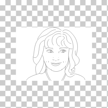 SVG Woman039s portrait line art vector drawing