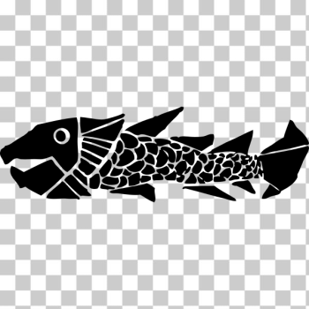 SVG woodcut fish