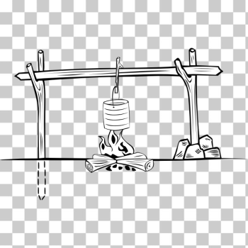 SVG Wooden camp cooking crane vector drawing SVG Wooden camp cooking crane vector drawing