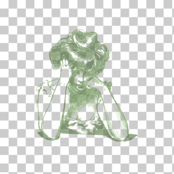 SVG Worried vintage woman SVG Worried vintage woman