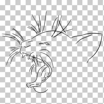 SVG Yawning Cat Line Art SVG Yawning Cat Line Art