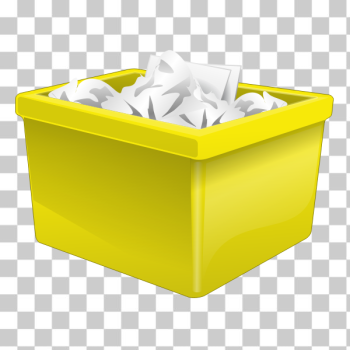 SVG Yellow plastic box filled with paper vector graphics
