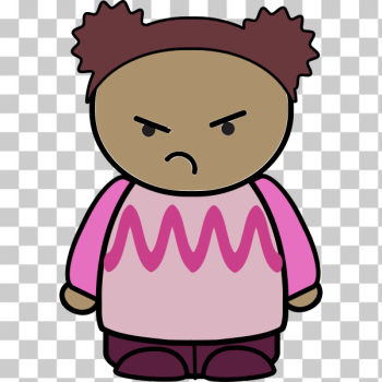 SVG Young girl with angry face SVG Young girl with angry face