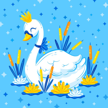 Swan princess illustrated concept Free Vector