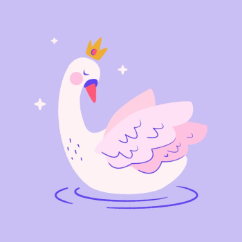Swan princess with crown Free Vector Swan princess with crown Free Vector