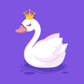 Swan princess with crown Free Vector Swan princess with crown Free Vector