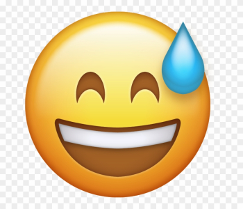 Sweating Emoji Cliparts - Happy Emoji Transparent Background