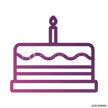sweet cake birthday line gradient style icon sweet cake birthday line gradient style icon