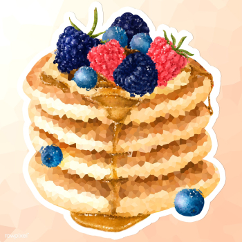 Sweet pancakes crystallized style sticker illustration | Free  illustration - 2347670