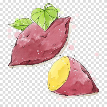 Sweet potato , Sikhye Sweet potato Vegetable Food, Hand-painted sweet potato transparent background PNG clipart
