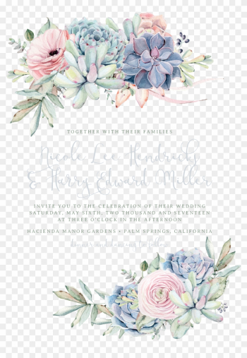 Sweet Succulents Wedding Invitation In Agate - Free Succulent Wedding Invitation Templates