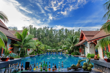 Swimming Pool Beside Houses and Trees Swimming Pool Beside Houses and Trees