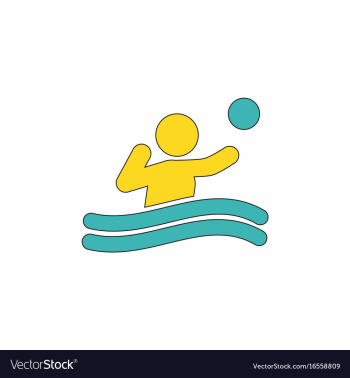 Swimming water polo players water polo match vector image Swimming water polo players water polo match vector image