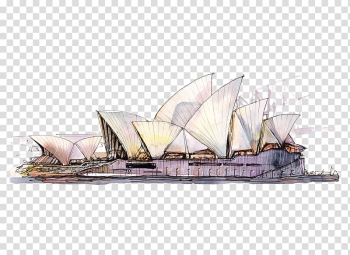 Sydney Opera House City of Sydney Metropolitan Opera Watercolor painting Poster, Hand painted Sydney Opera House transparent background PNG clipart