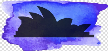 Sydney Opera House Silhouette Watercolor painting, Sydney Opera House Silhouette transparent background PNG clipart