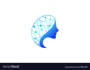 Symbol human head logo vector image Symbol human head logo vector image
