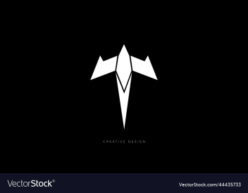 t letter design trident shape branding