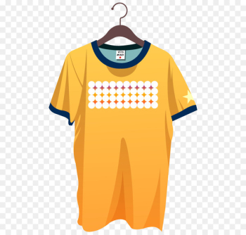 T-shirt Clothing Clothes hanger - Vector yellow jacket hanging 
