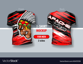 t-shirt for man front and back with apache logo