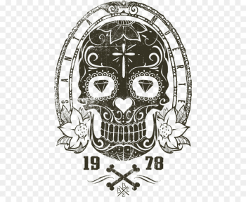 T-shirt Oil painting Skull - European and American style T-shirt prints 