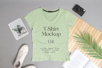 T-Shirt on Floor Mockup T-Shirt on Floor Mockup