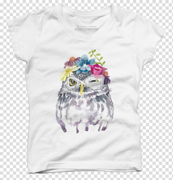T-shirt Owl Watercolor painting, T-shirt transparent background PNG clipart T-shirt Owl Watercolor painting, T-shirt transparent background PNG clipart