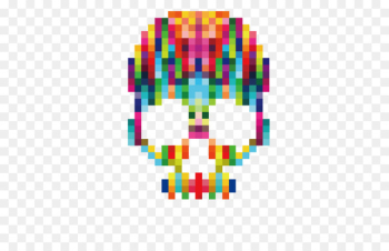 T-shirt Pixel Skull - Pixel mosaic skull 