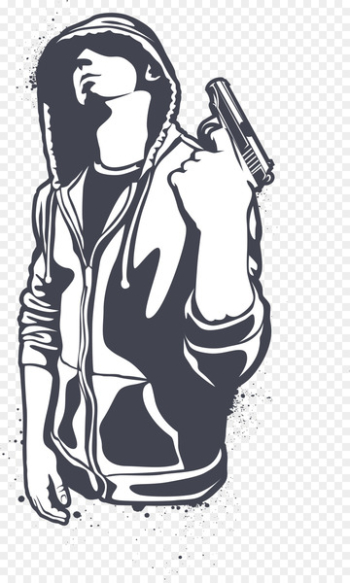 T-shirt Sticker Boy Decal - Cartoon hand gun man T-shirt Sticker Boy Decal - Cartoon hand gun man